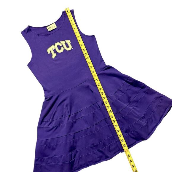 Y2K Ketch the Spirit TCU Game Day Mini Tank Dress Womens Purple White Medium - Picture 5 of 10